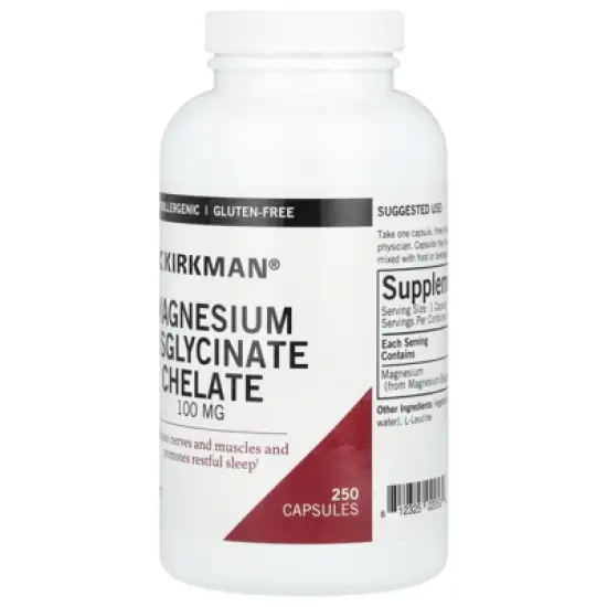 Kirkman Labs Magnesium Bisglycinate Chelate, 100 mg, 250 Capsules image {2}