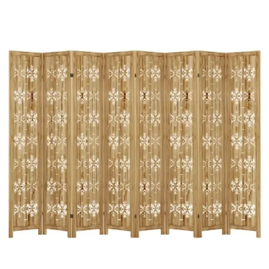 Lirago 68 in. Wood Outdoor Privacy Screens Garden Outdoor Fence 8 pieces Brown image {9}