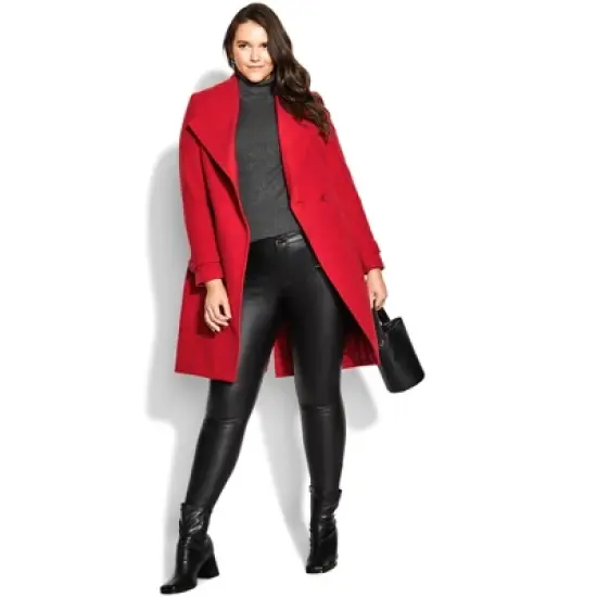Women's Plus Size So Chic Coat - lust red | CITY CHIC image {3}