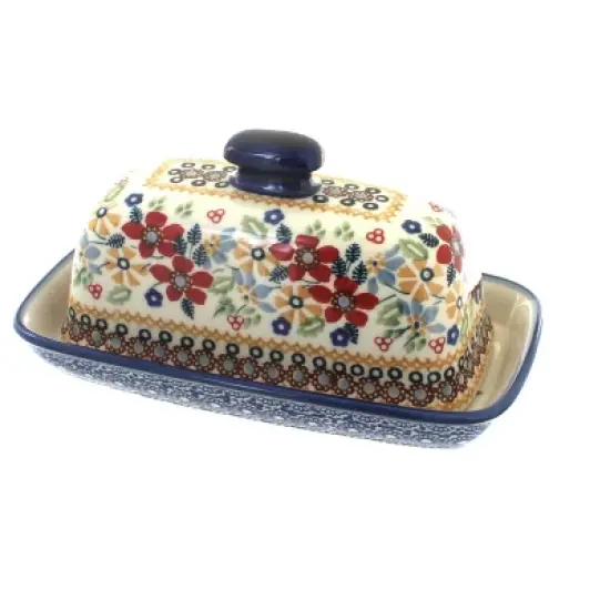 Blue Rose Polish Pottery M074 Manufaktura Butter DIsh image {18}