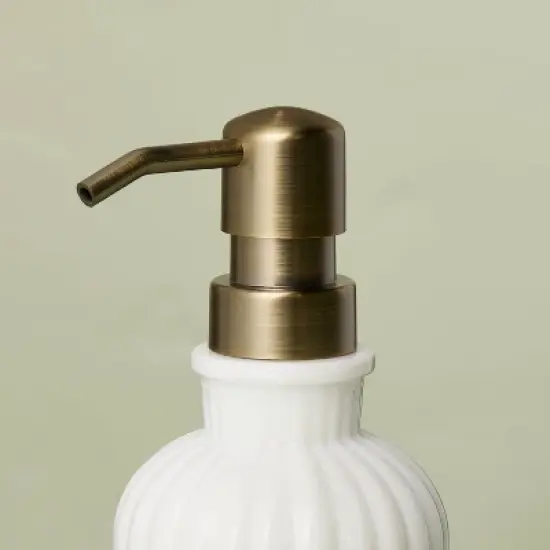 Fluted Milk Glass Soap Pump - Hearth & Hand&trade; with Magnolia image {3}