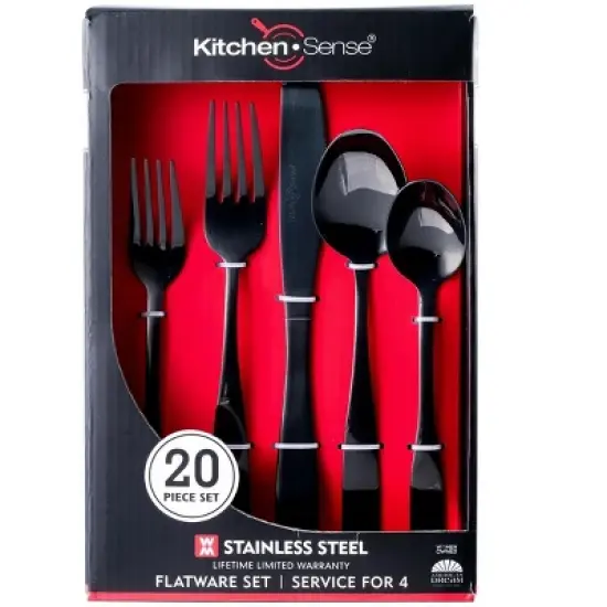 J&V TEXTILES 40-Piece Stainless Steel Flatware Silverware Set for 8 image {6}
