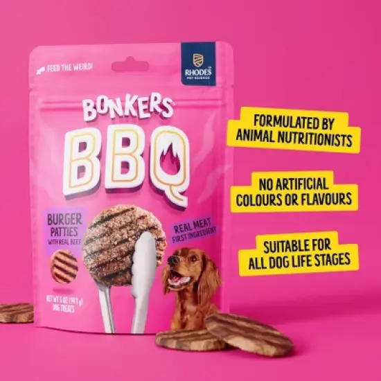 Bonkers Burger Patties Beef Flavor Chewy Dog Treats - 5oz image {3}