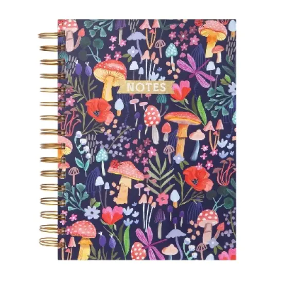 Blank Journal 6"x8" Hard Cover Mushrooms Navy - greenroom: Spiral Binding, Lined Paper, 320 Pages, Adult Stationery image {8}