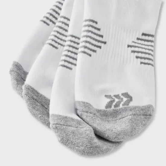 Men's Striped Arch Socks 6+1pk - All in Motion&trade; White 6-12: Recycled Polyester, Flat Seams image {2}