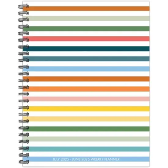 Willow Creek Press Happy Stripe Academic July 2025 - June 2026 6.5"x8.5" Weekly Monthly Softcover Planner image {6}