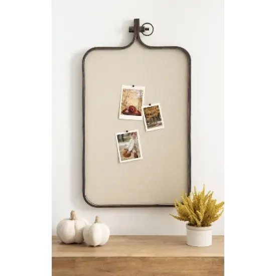 Kate and Laurel Yitro Metal Framed Fabric Pinboard, 20x35, Bronze image {7}