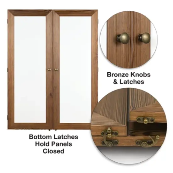 Excello Global Products 40" x 60" Wooden Wall Mounted Folding Whiteboard (Brown) image {2}