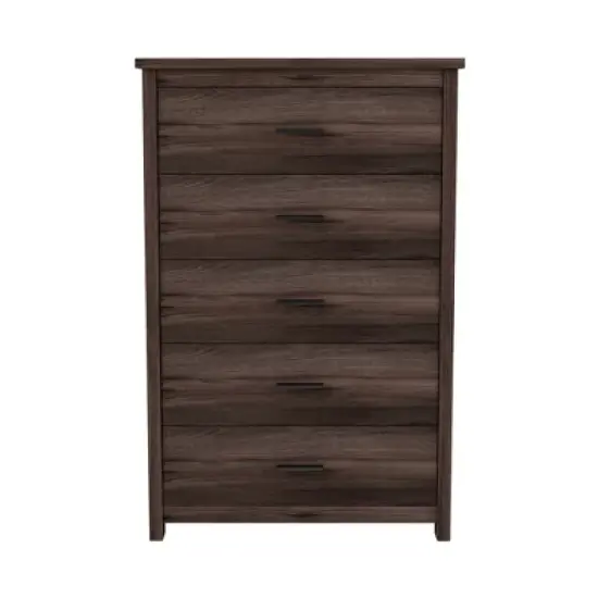 ALEXOUN Retro Country Style Wooden Dresser with 5 Wooden Chest of Drawers,Storage Organizer Dressers for Bedroom,Living Room,or Office image {4}