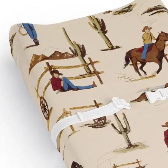 Sweet Jojo Designs Boy Changing Pad Sheet Wild West Cowboy Multicolor image {3}