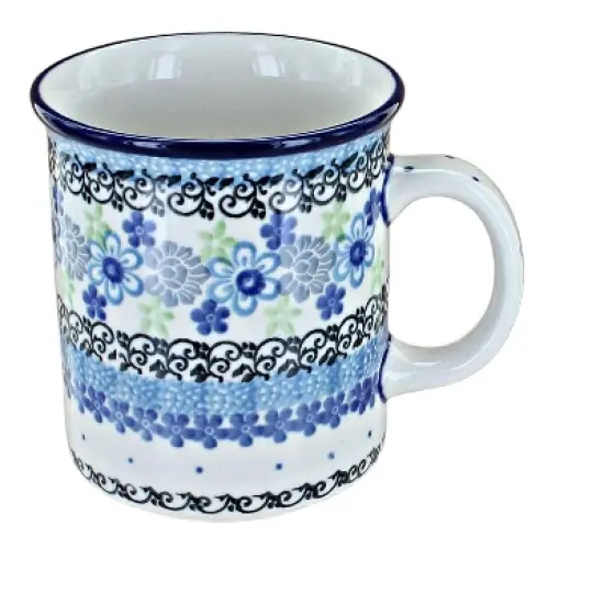 Blue Rose Polish Pottery 236 Ceramika Artystyczna Small Coffee Mug image {6}
