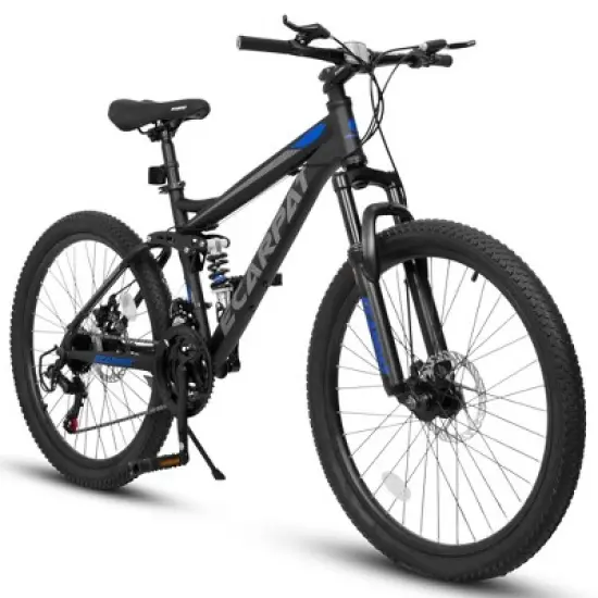 KTMBDW 26/27.5 Inch Mountain Bike, Mountain Bicycles with Front and Rear Dual Shock Absorbers, Durable Steel Frame, Adults Bike for Men and Women image {1}