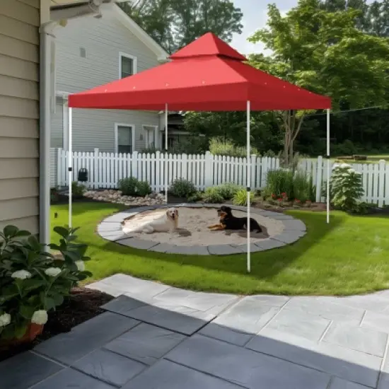 Yescom 8x8Ft 2-Tier Gazebo Top Replacement UV30+ for 2 Tier Outdoor Patio Canopy Cover Party Backyard Garden Red image {1}