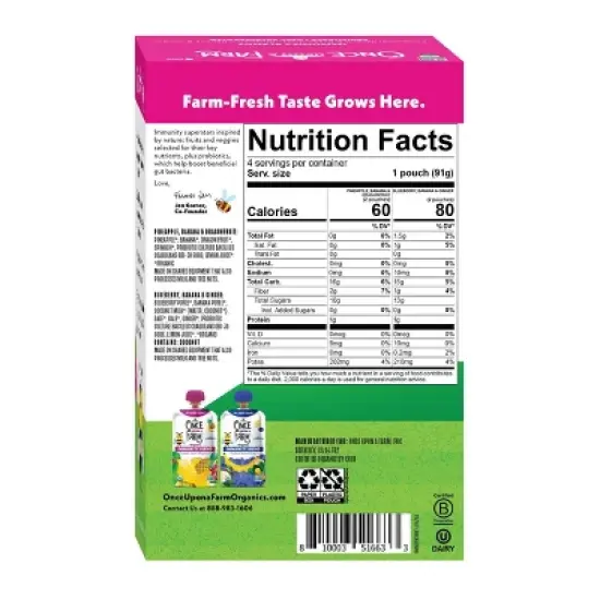 Once Upon a Farm Organic Immunity Blends Variety Pack - 12.8oz/4ct image {2}