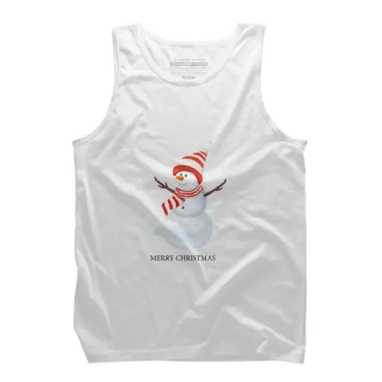 Men's Design By Humans Christmas snowman By werant Tank Top image {4}