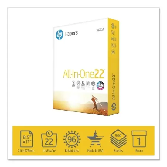 Hp All-In-One Printing Paper 96 Bright 22lb Letter White 500 Sheets/Ream 207000 image {1}
