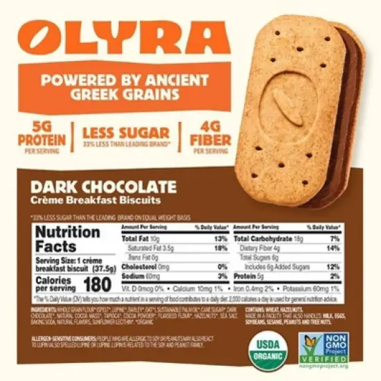 Olyra Dark Chocolate Breakfast Biscuits - 5.3oz/4ct image {4}