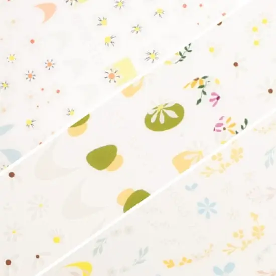 Unique Bargains Self-Adhesive Floral Pattern Nail Art Stickers White Blue 3 Pcs image {2}