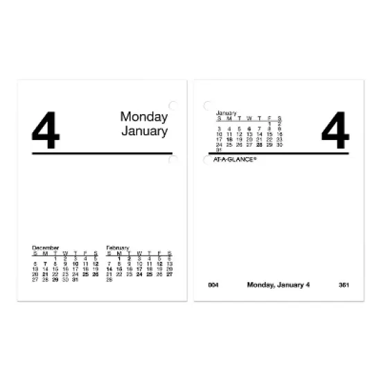 Compact Desk Calendar Refill, 3 x 3.75, White Sheets, 12-Month (Jan to Dec): 2026 image {4}