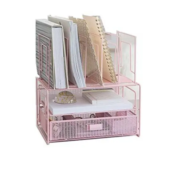 Blu Monaco Desk Organizer with File Sorters & Drawer image {13}