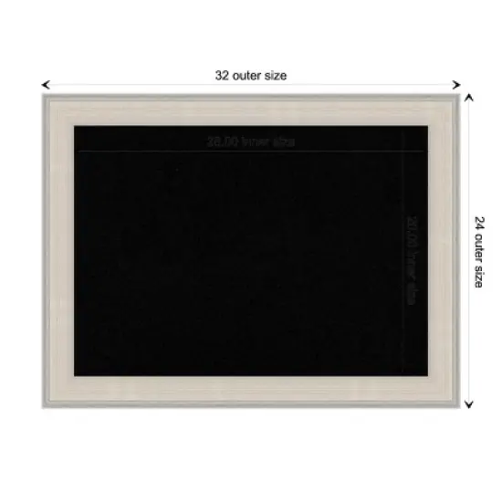 Amanti Art 32"x24" Cottage Wood Frame Black Cork Board White/Silver - : Wall Mounted Bulletin Board, Custom Framed, Home Organization image {9}