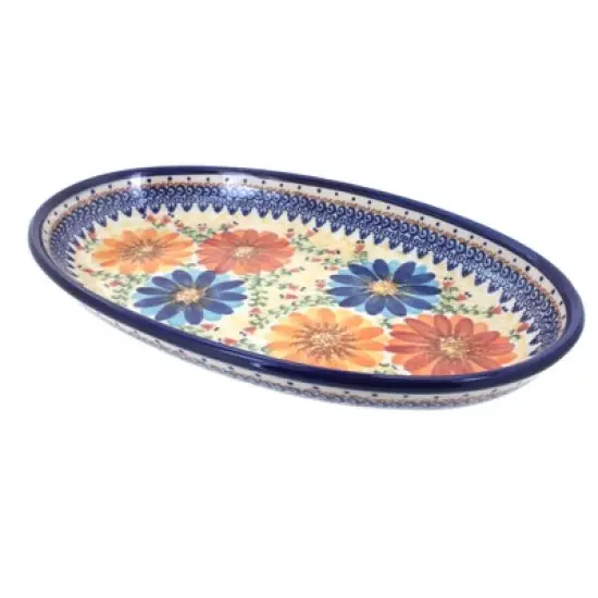 Blue Rose Polish Pottery 104 Vena Oval Platter image {4}