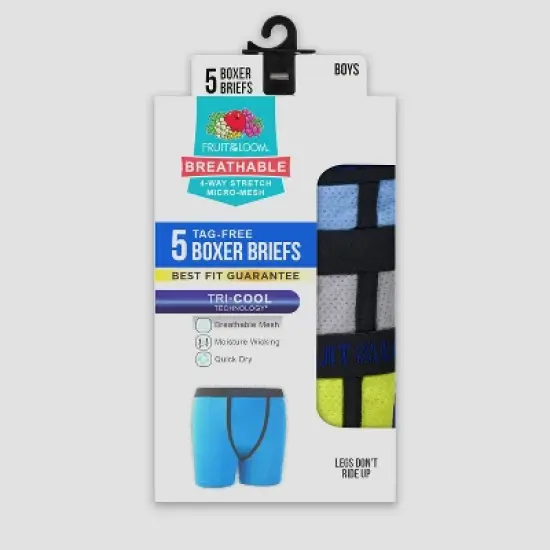 Fruit of The Loom Boys' 5pk Breathable Micro-Mesh Boxer Briefs - Colors May Vary image {1}
