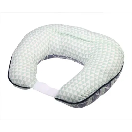 Bacati - 3 pc Emma Aztec Mint/Navy Large Triangles Muslin Hugster Feeding & Infant Support Nursing Pillow with 2 removable zippered covers image {8}
