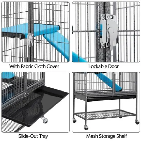 Yaheetech 34in Rolling Metal Small Animal Cage image {4}