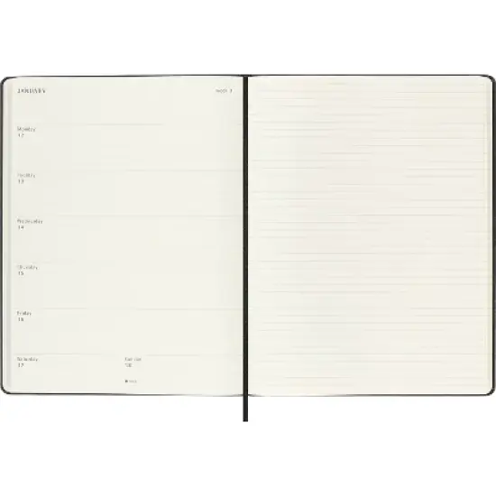 Moleskine 7.5"x9.75" 2026 12 Months Weekly Notebook XL Black Hard image {3}