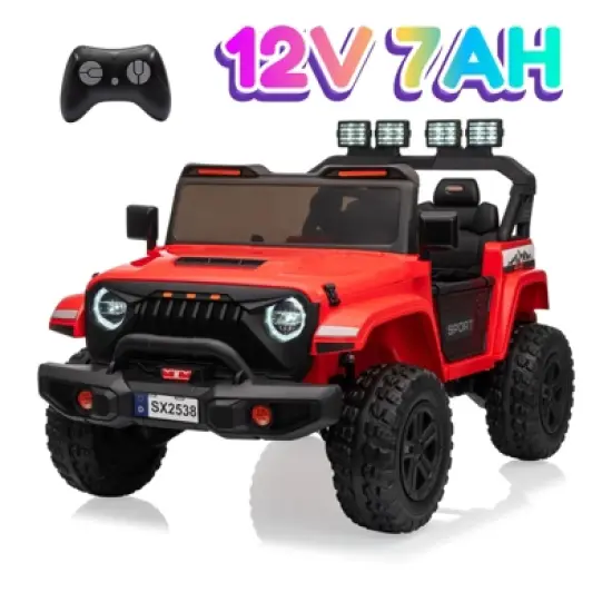 24V Powered Wheels 2-Seater Kids Ride-On Car with Remote Control, Ride On Off-road Car Toy with Adjustable Speeds, Musics, Easy Assembly image {11}