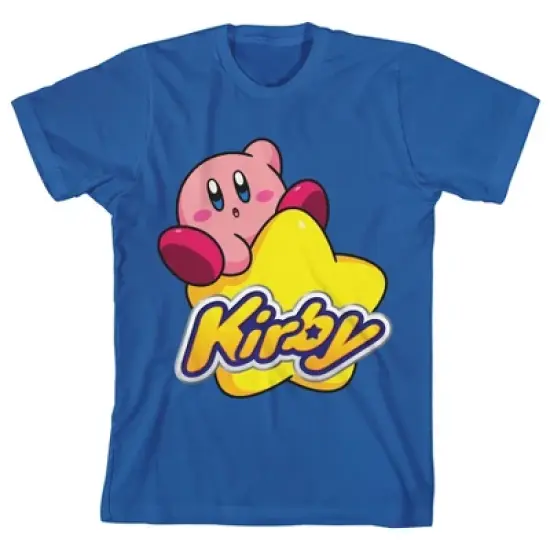 Kirby On A Star Boy's Blue T-shirt image {5}