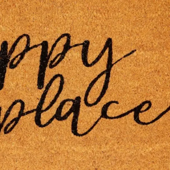 Juvale Natural Coco Coir Large Door Mat, Happy Place Long Outdoor Rug, 17 x 60 In image {5}