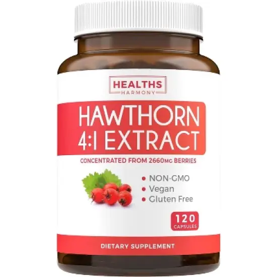 Hawthorn Berry Capsules, Cardiovascular and Immune Health, 4:1 Extract, Health's Harmony, 60, 120 or 180ct image {3}