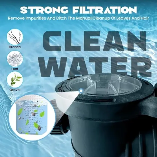 1.5HP Variable Speed Pool Pump 220V &ndash; 2-Speed Energy-Saving Motor, 3000-8000 GPH High Flow image {6}