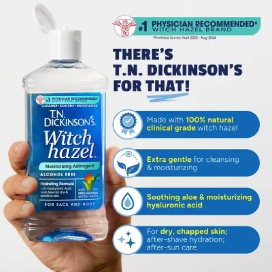T.N. Dickinson's Witch Hazel Alcohol-Free Moisturizing Astringent Liquid - 16 fl oz image {3}