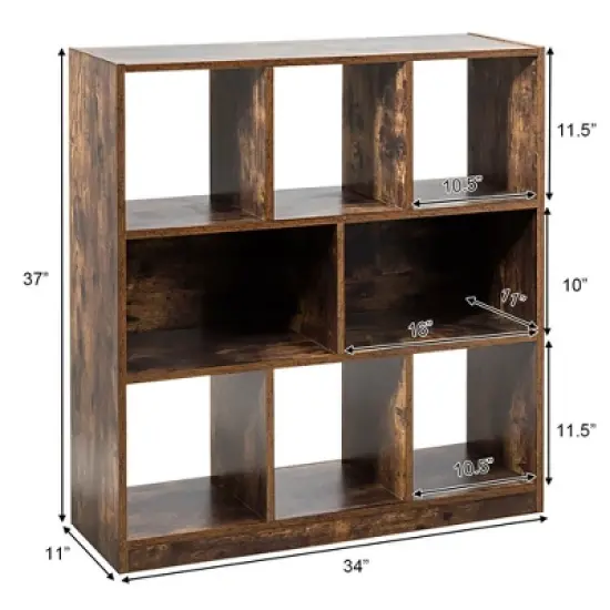 Costway Bookcase Industrial Freestanding Bookshelf Storage Organizer w/ Open Compartments image {1}