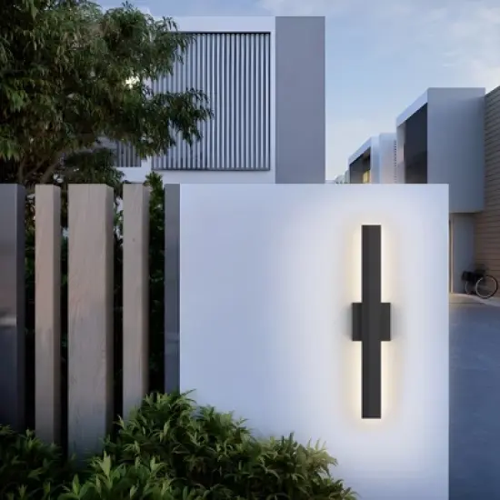 LamQee Aluminum Long Outdoor Wall Light Integrated LED Waterproof Linear Modern Exterior Lighting Fixtures Wall Mount Outside Sconce image {9}