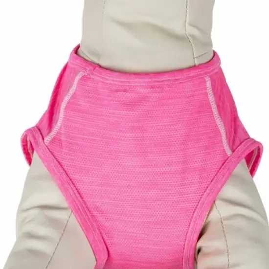 Pet Life Active 'Aero-Pawlse' Heathered Quick-Dry Dog and Cat Tank Top - Pink - S image {8}
