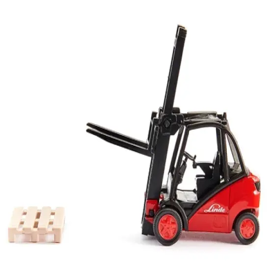 Linde Forklift Truck Red with 2 Pallet Accessories 1/50 Diecast Model by Siku image {2}