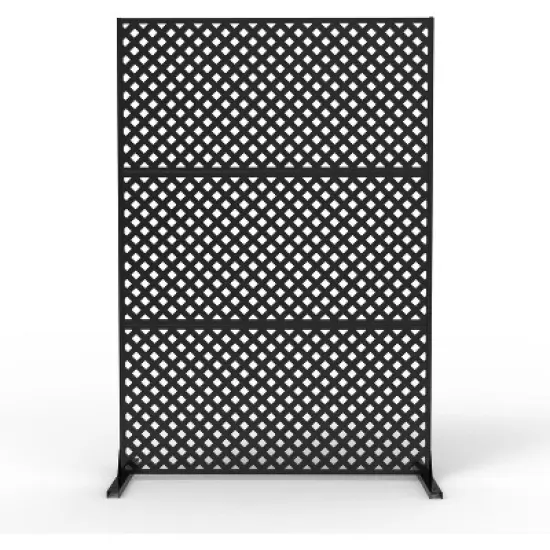 72" H&times;47" W Metal Privacy Screen with Stable Base, Freestanding Decorative Patio Screen for Hanging Plants image {11}