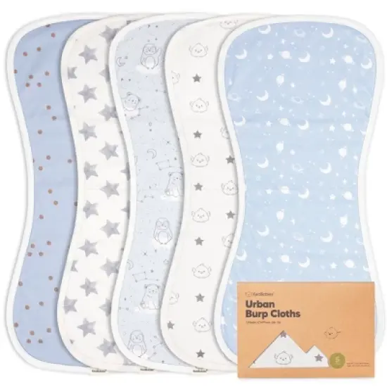 5pk Urban Baby Burp Cloths, Organic Burping Cloth for Babies, Burp Rags for Baby Girls, Boys image {17}