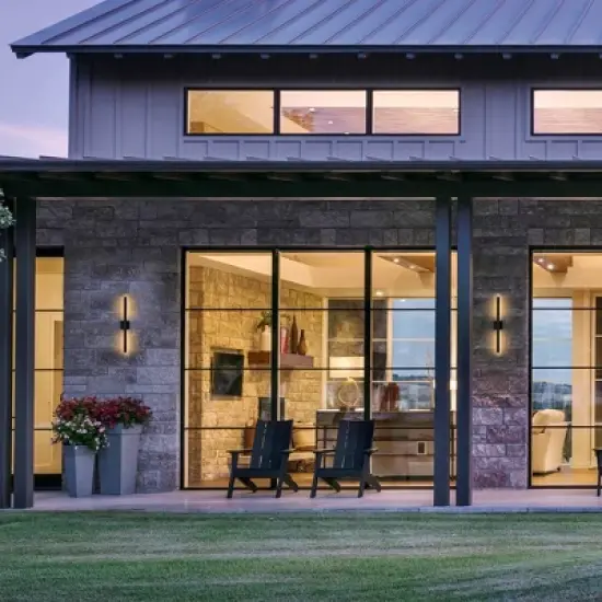 C Cattleya Black 2-Light 26W Dimmable LED Outdoor Wall Light with Frosted Glass Diffuser image {6}