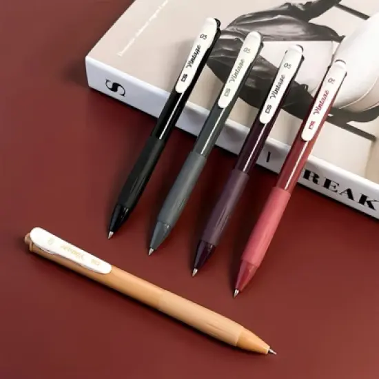 Wrapables Multi-Color Retractable Gel Pen Set (5 pack), 0.5mm Fine Point, for Writing, Journaling, Drawing, Home and Office, Neo-Classic image {4}