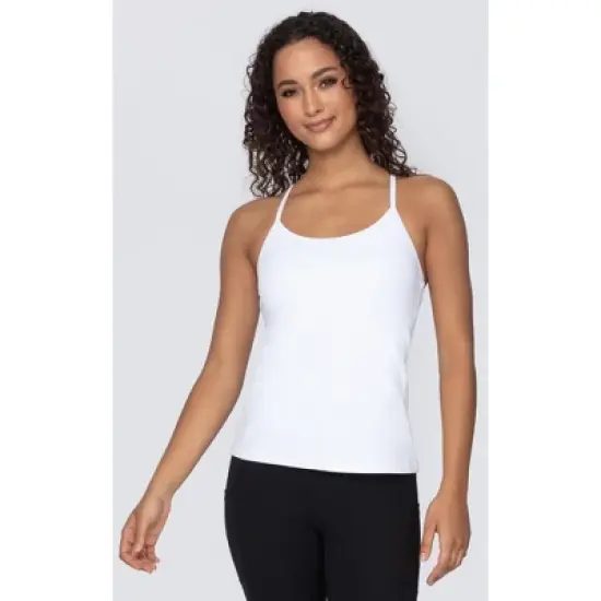 Yogalicious Womens Nude Tech Polygiene Emma Tank Top with High Support Built-In Bra image {5}