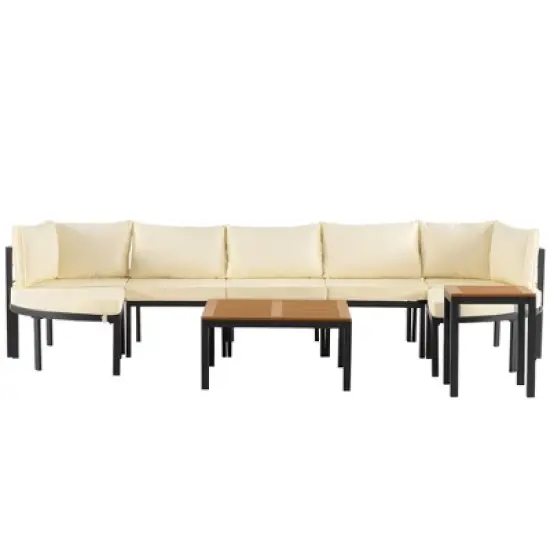 YOOCOZZ  Modern Outdoor Sectional Sofa Set with Cushions image {6}