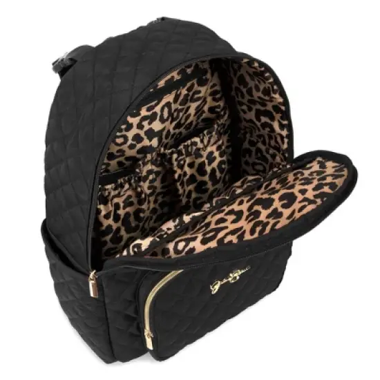 Jessica Simpson Quilted Backpack Diaper Bag with Fanny Pack - Black image {4}
