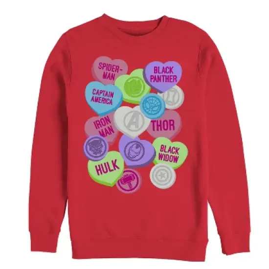 Men's Marvel Valentine's Day Candy Heart Heroes Sweatshirt image {2}