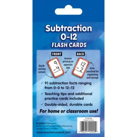Edupress Subtraction 0-12 Flash Cards image {2}