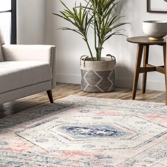 nuLOOM Chase Faded Vintage Medallion Area Rug image {8}